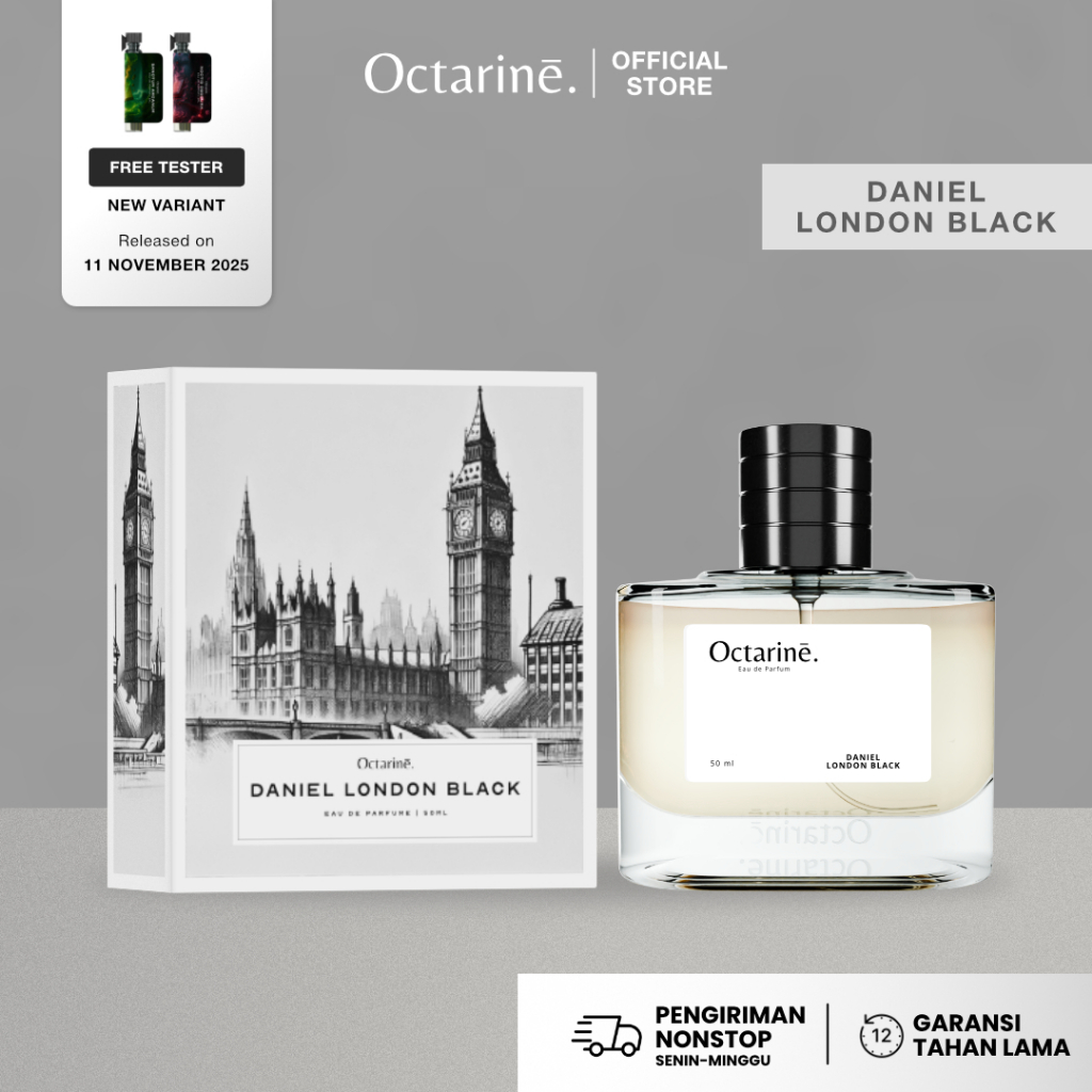 Octarine - Daniel London Black Parfum Pria Aroma Vanilla Powdery