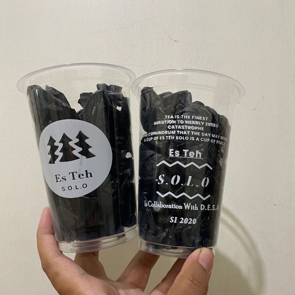 Cup Sablon 18 OZ DATAR - MERK CUP MERAK - TEH SOLO - DESAIN CUSTOM - FREE DESAIN