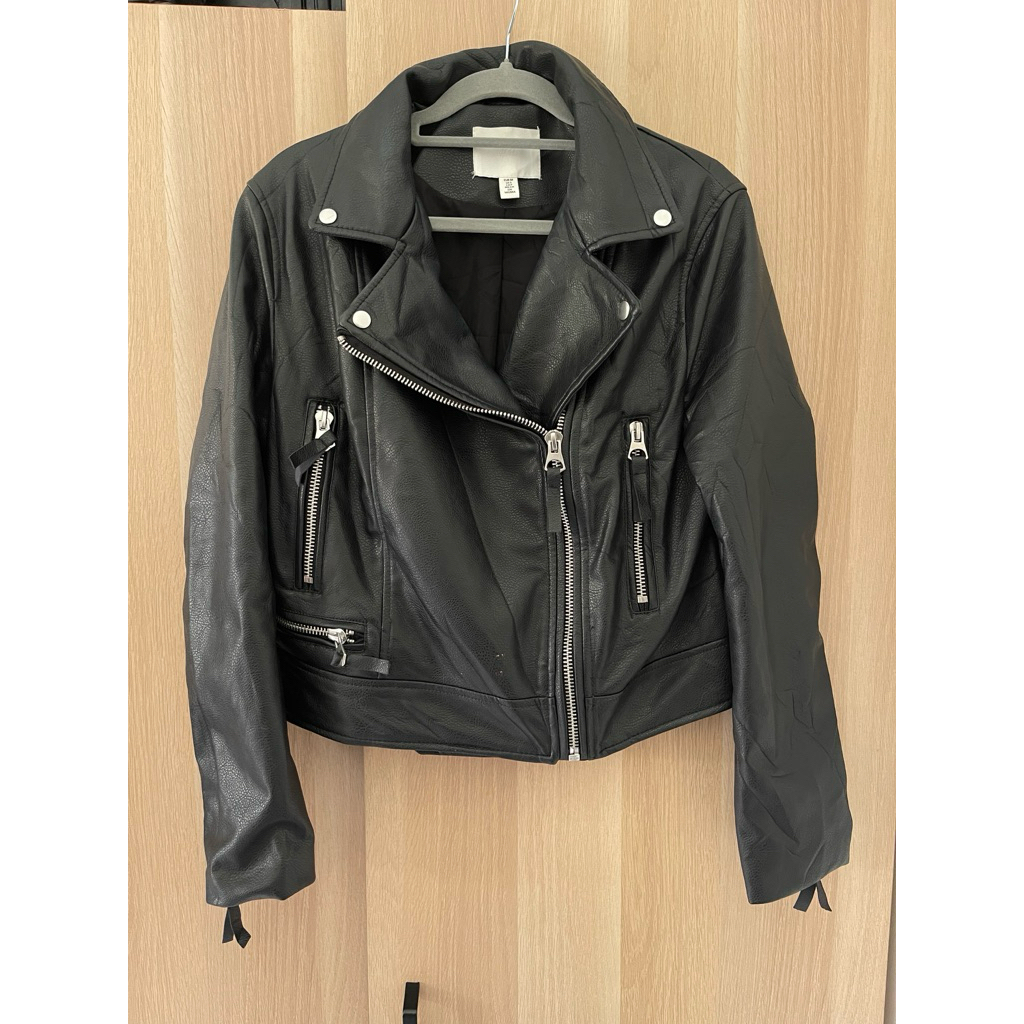 Jaket Kulit Wanita H&M Original (Barang Pribadi) Model Ramones Hitam Women Leather Jacket Biker Rock