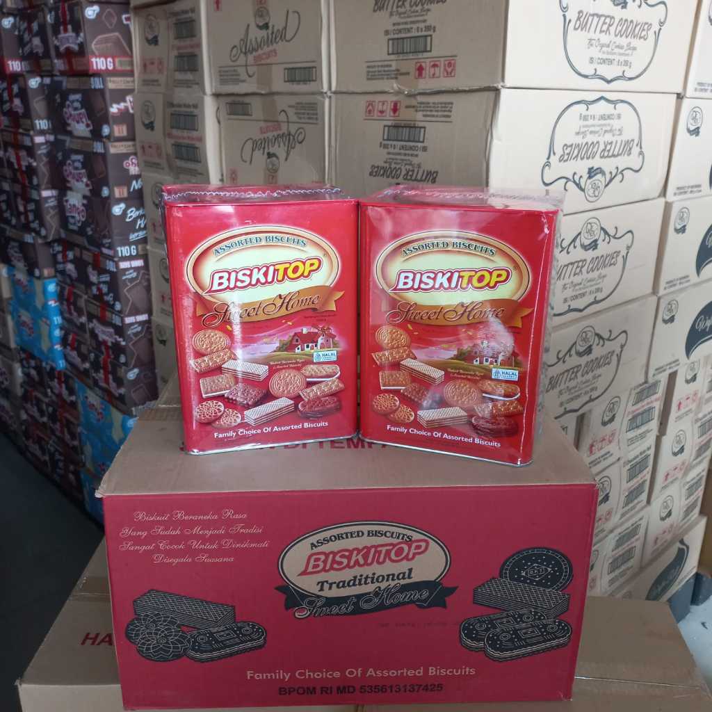 biskitop assorted tradisional 1500 gram 1 dus isi 6 toples