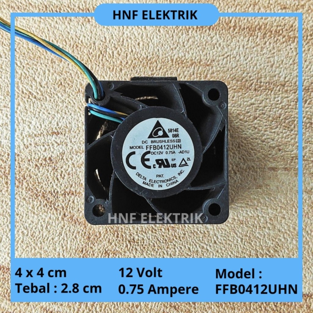Kipas DC 4 x 4 cm 12V 0.75A Delta 4cm x 4cm high speed