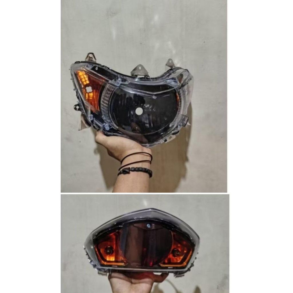 Paket Reflektor Lampu Depan Mio Soul GT Plus Lampu Stop Belakang Soul GT Custom Hitam Oranye Fullset