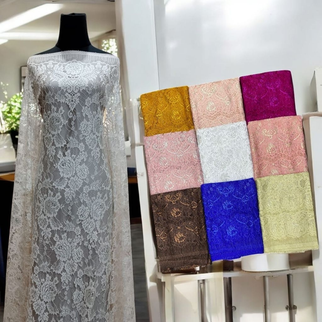 KAIN BRUKAT SEMIPRANCIS METALIC GRADE A SUPER PREMIUM BRUKAT SEMI PRANCIS LUXOR