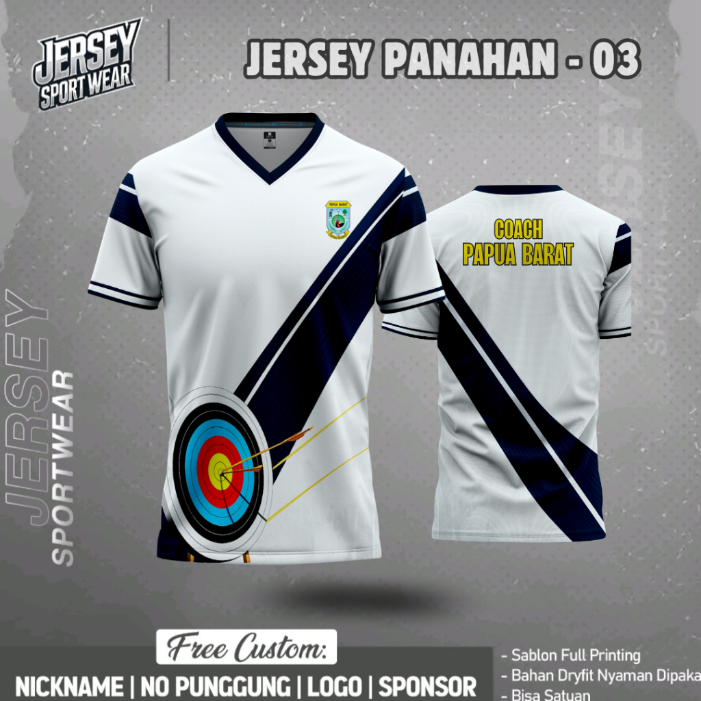 JERSEY ORGANISASI PANAHAN ARCHERY - 03 CUSTOM FREE CUSTOM NAMA,LOGO, DESAIN