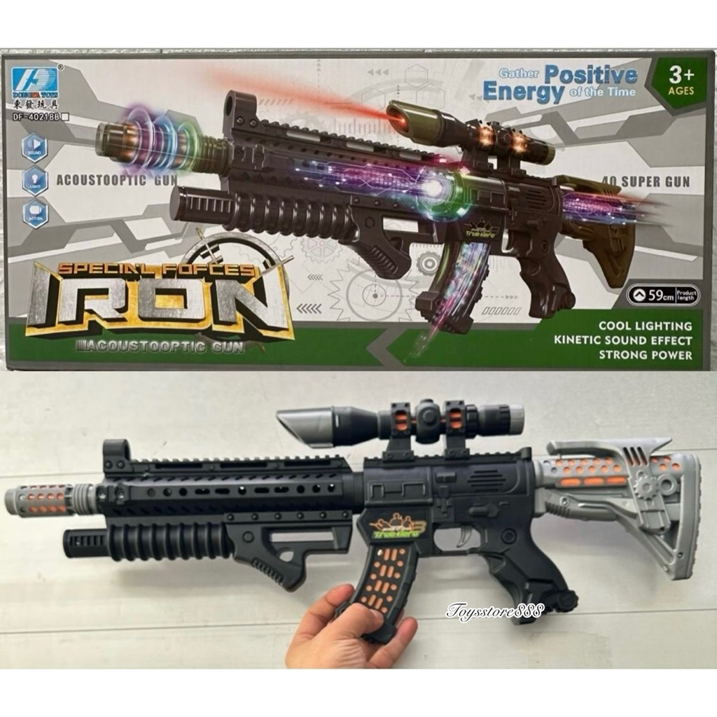 Mainan Anak GUN RACING IRON  Diecast Militeer Mainan Tembak tembakan Mainan Anak Laki Laki Fungsi bi