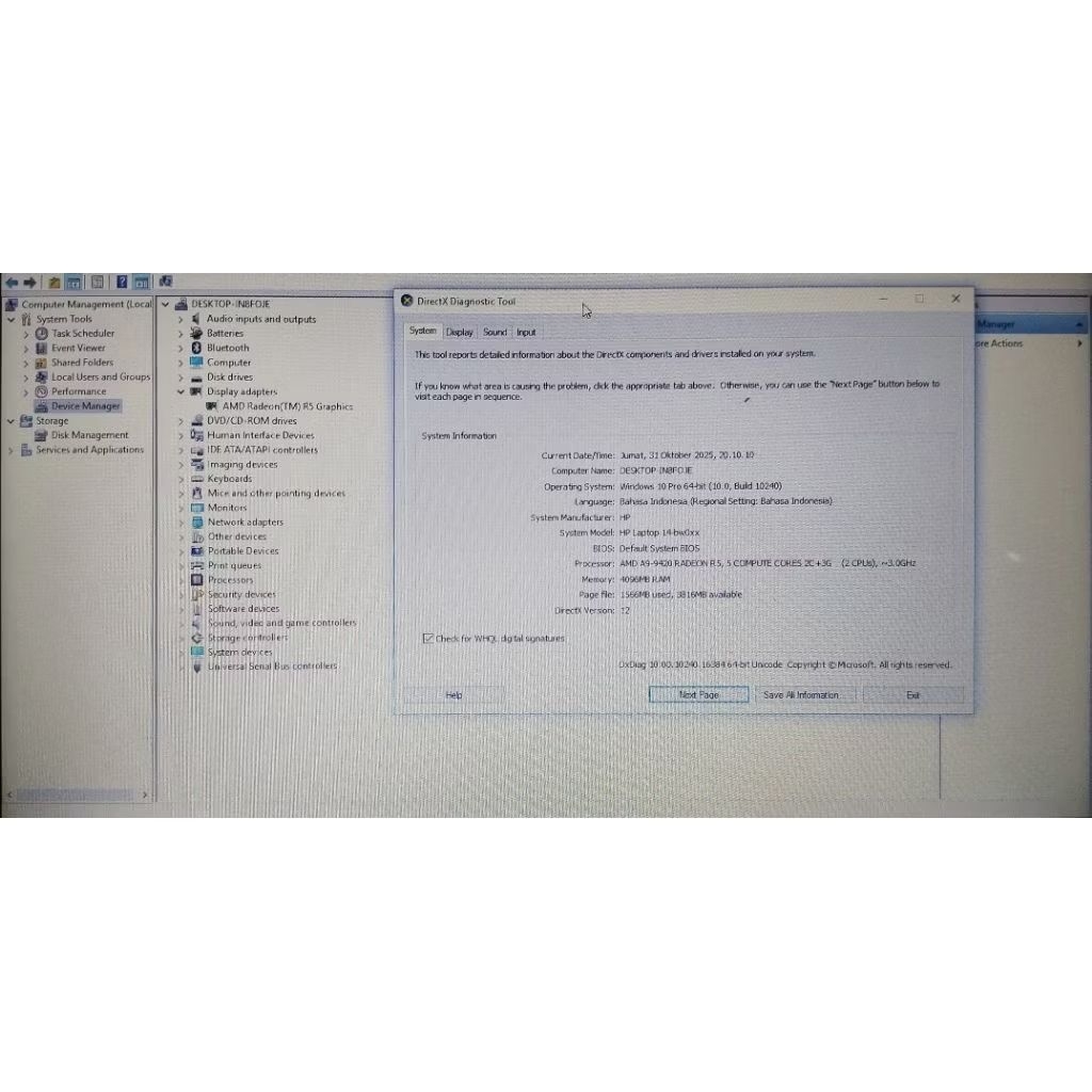 Motherboard  HP 14-BW 245 G6 DA002MB6D0 DDR4 AMD A9 9420