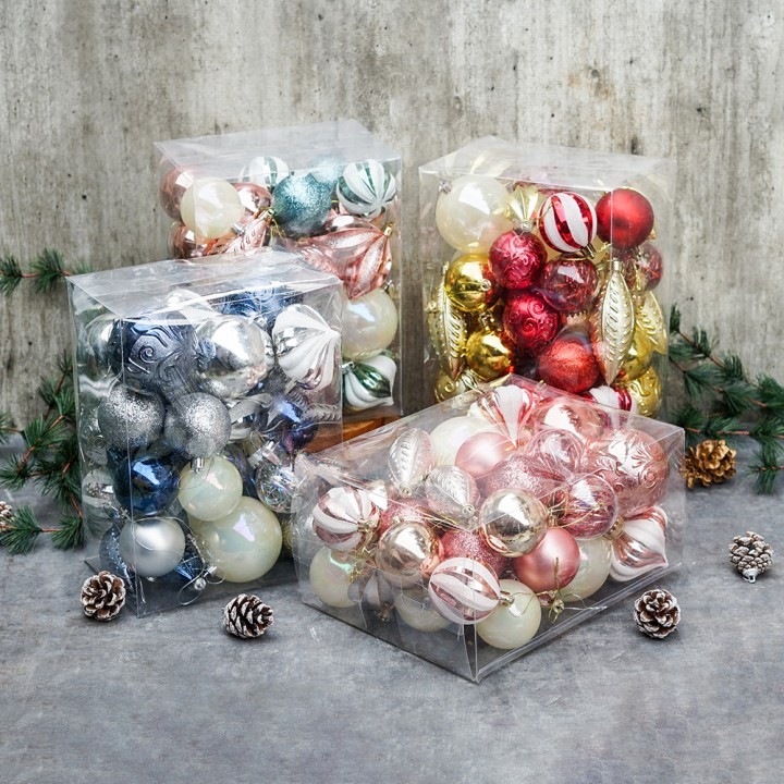 Yeraya Hiasan Bola Natal Mix Exquisite Premium Besar isi 36 bola natal besar bola gantung pohon nata