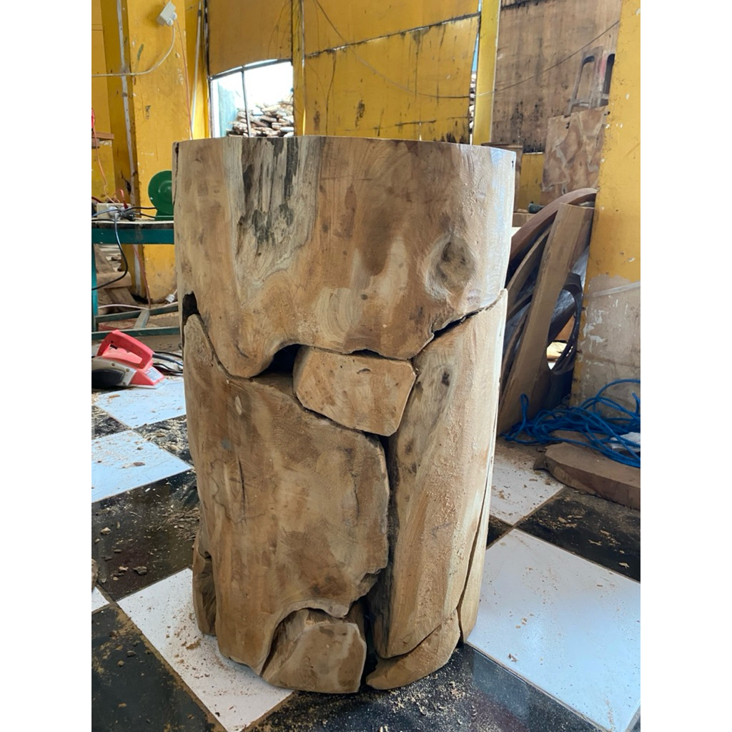 Teak Chunk Coffee Table Meja Kopi Stool Kayu Akar Jati