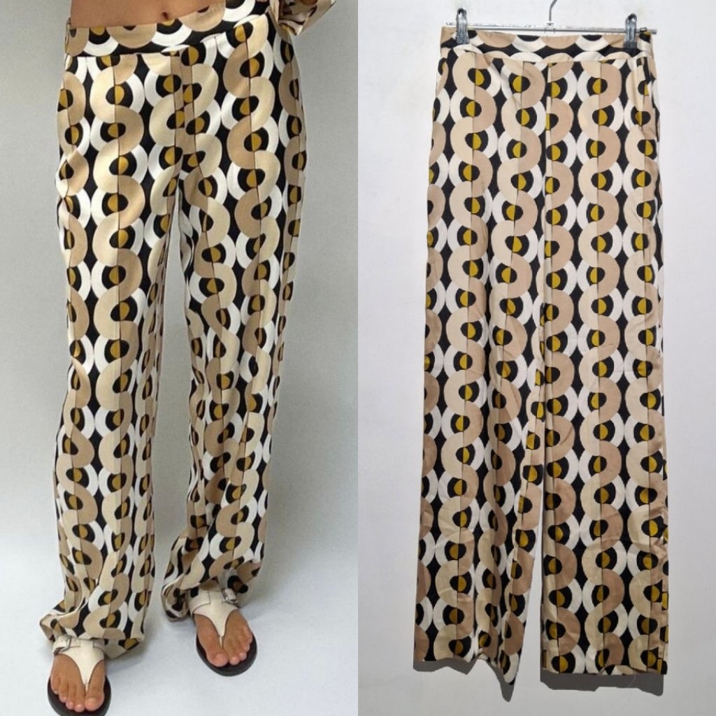 ZARA WANITA CELANA GEOMETRICAL TROUSERS BARU ASLI ORIGINAL