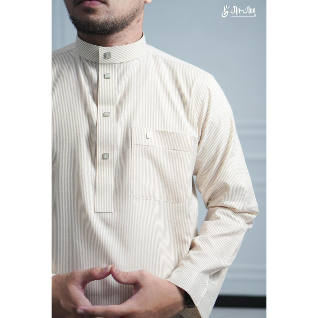 Terlaris BAJU KOKO KURTA SALUR Original Brand An-Nun Martapura (Kancing setengah)