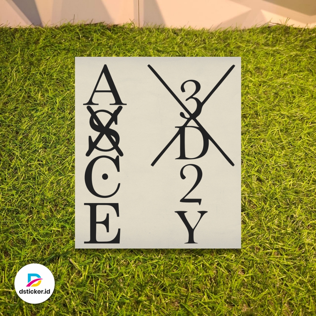 Sticker ASCE Tatto x 3D2Y Anime One Piece | Cutting Stiker Variasi Kaca Mobil Body Motor Helm Laptop