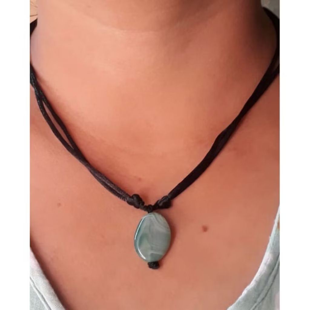 Kalung Batu Akik Alam Natural Sulaiman Hijau Terbaik