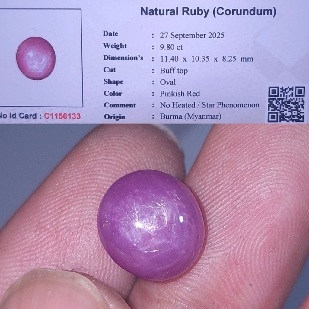 Natural ruby birma star rubi burma no treatment