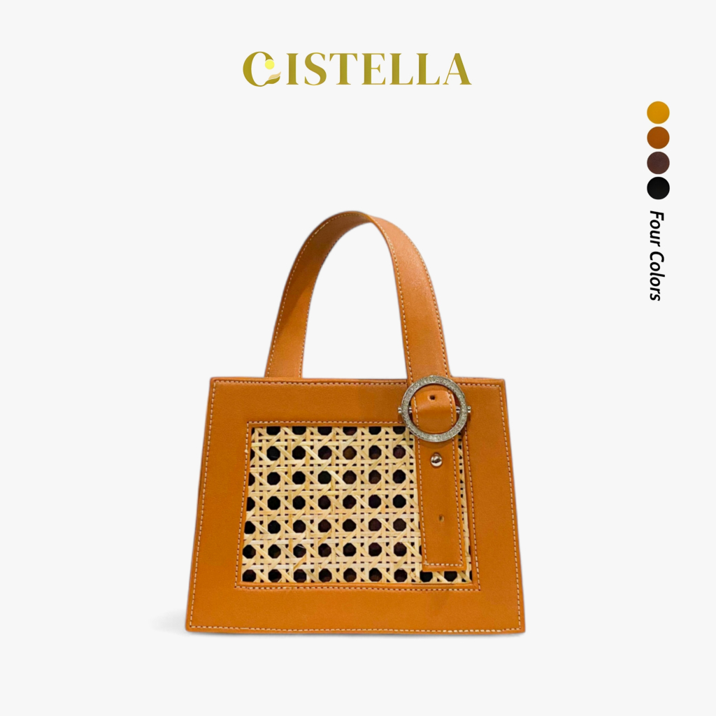CISTELLA - Tas Wanita Chloe Rattan Bag Tas Rotan Kulit Tas Jinjing Wanita Tas Selempang Wanita Tas R