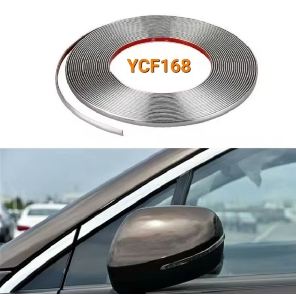 Lis Body Moulding List Bodi Chrome Crom Mobil Lebar 8mm,10mm,12mm,15mm,18mm,20mm,25mm,30mm Panjang 1