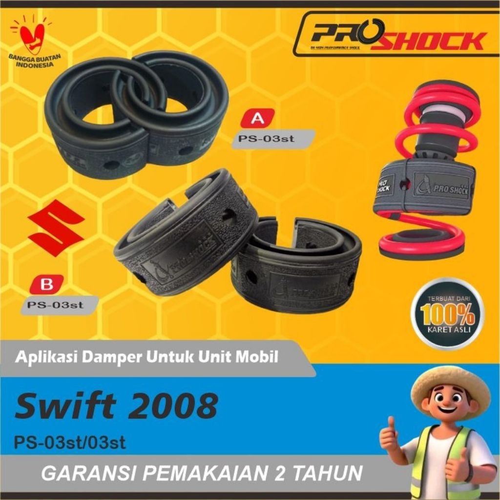 Pro Shock Karet Damper Mobil Peredam Guncangan Shockbreaker Mobil SWIFT 2008 Karet Damper Dumper Spr