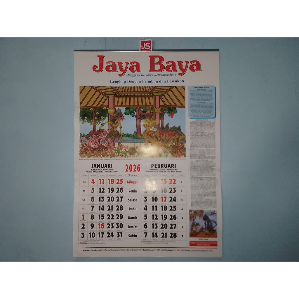 Kalender Jaya Baya 2026 Primbon Jawa Lengkap