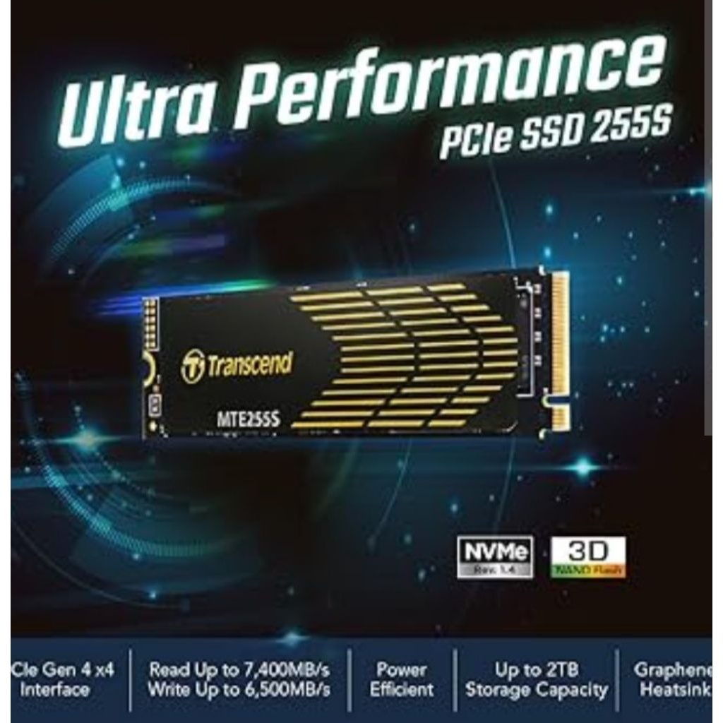 SSD Transcend MTE255S Gen4 Dramless 1TB R7400 nvme