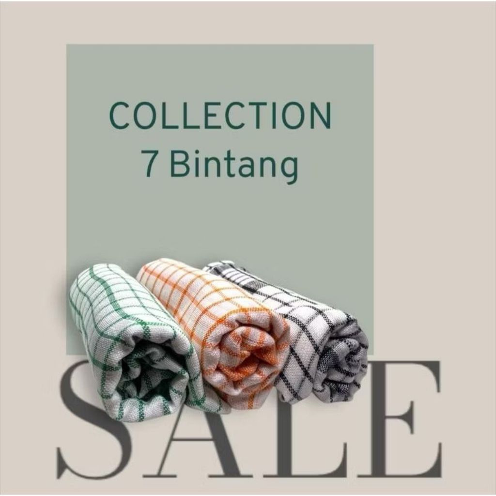 Kain Lap / Serbet Putih 7 Bintang 1 lusin ( 12 lembar  )