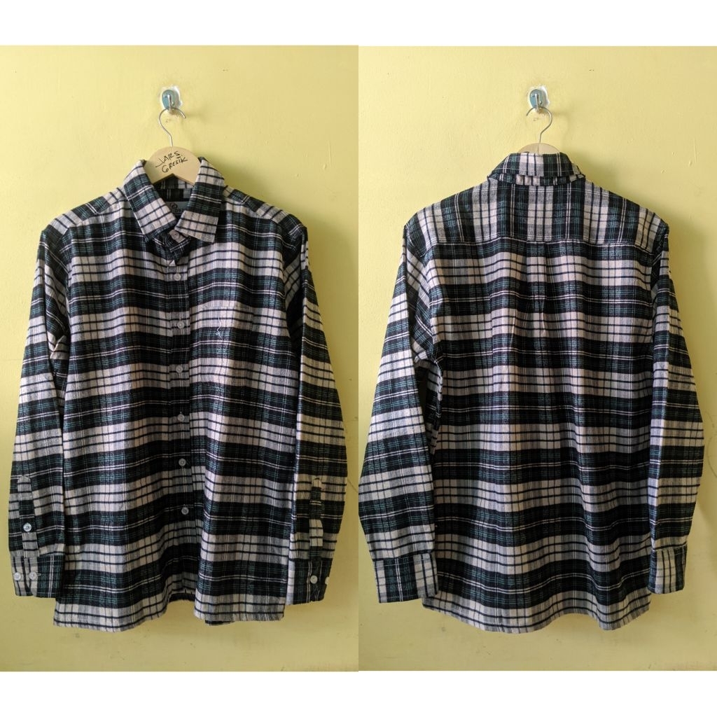 (Baju Branded) Dyudyu High Fashion Men's Tartan Tricolors Flannel Longsleeve Shirts