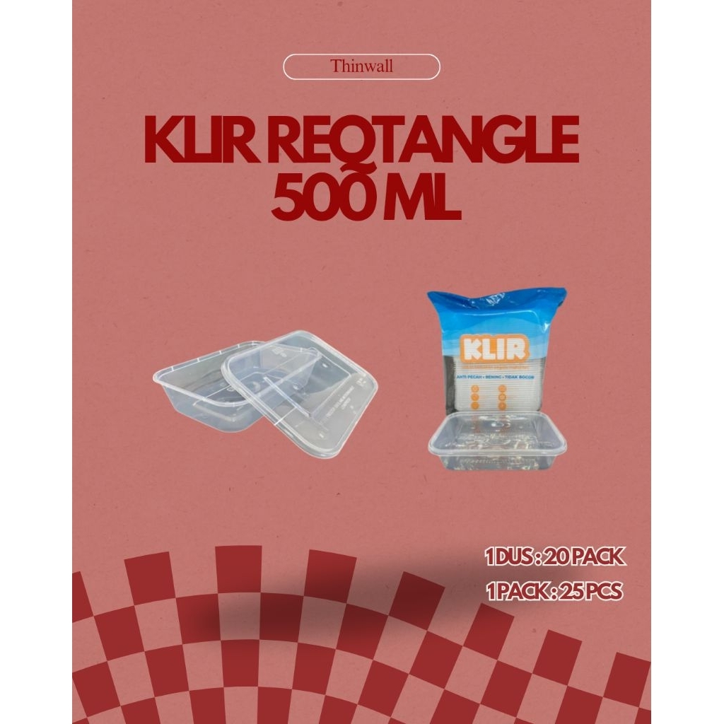 THINWALL KLIR REQTANGLE 500 ML