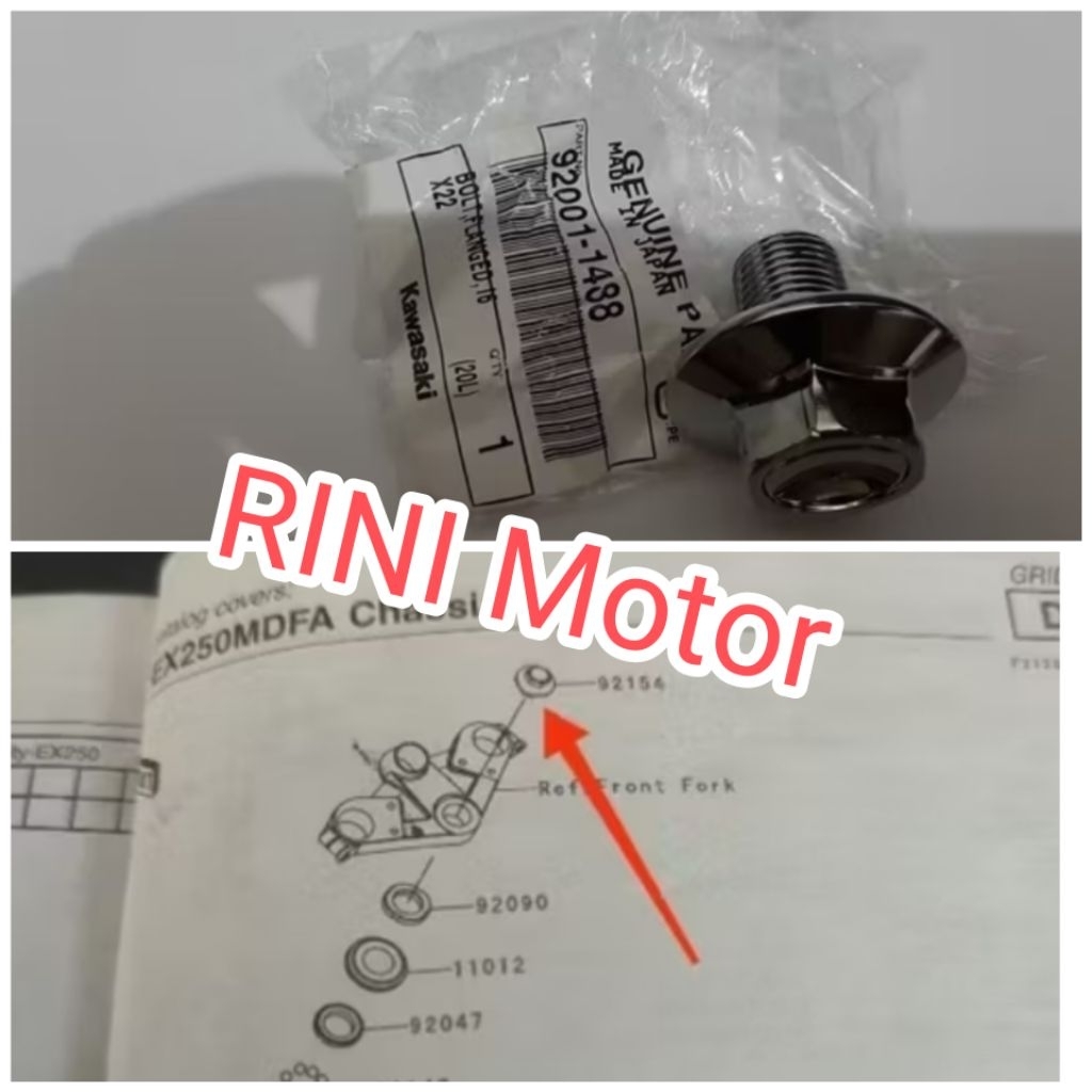 baut segitiga atas Ninja 250fi old Ninja 250 karbu original