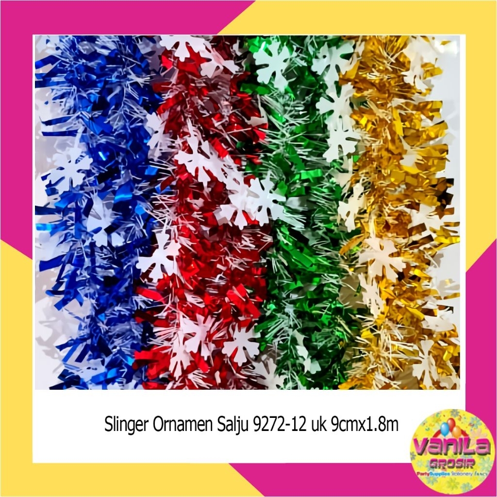 Slinger Ornamen Salju, slinger Warna Warni, Hiasan Dekorasi,slinger dekorasi natal, slinger hiasan n