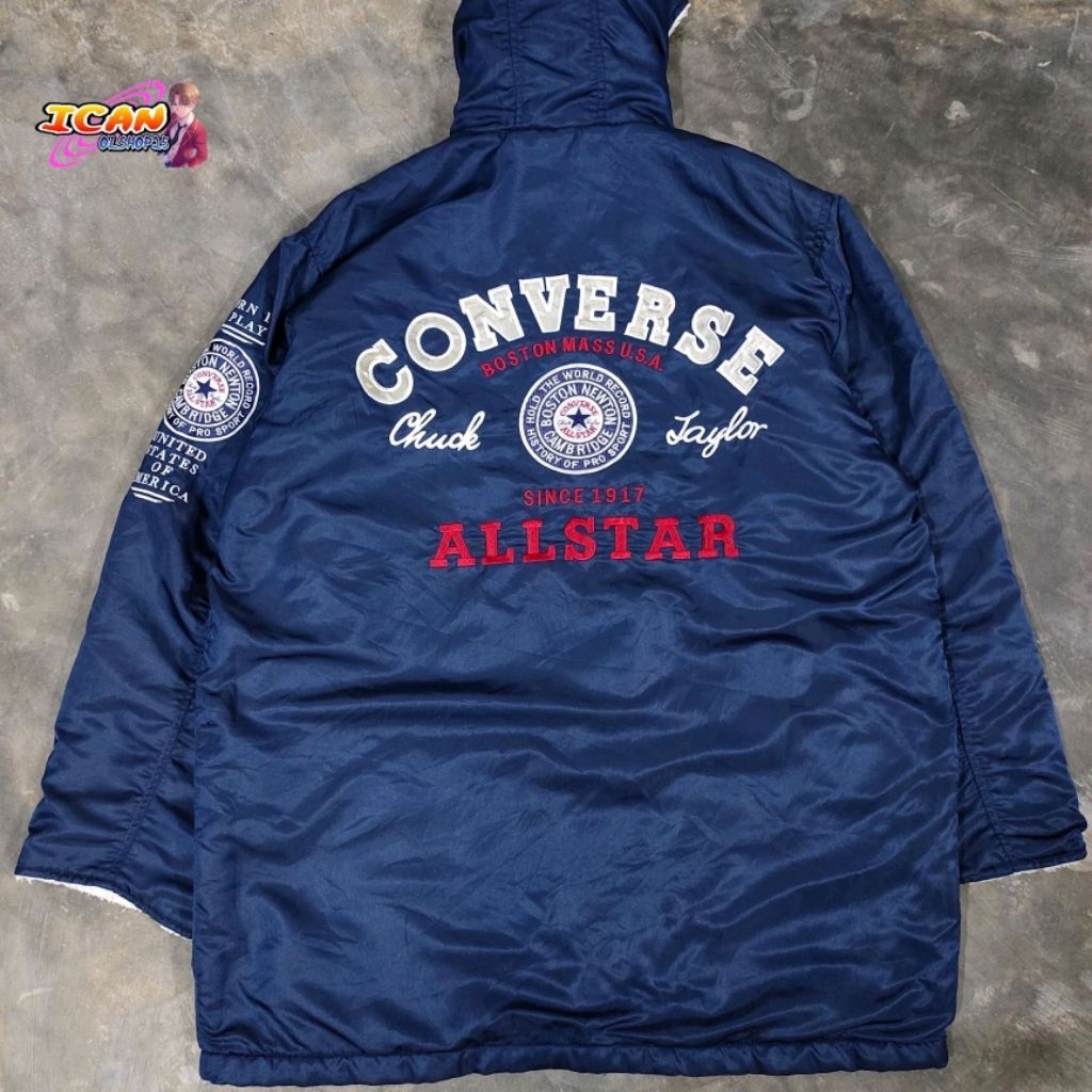 Jaket Converse Vintage Original Big Logo Reflektif Full Bordir Rare