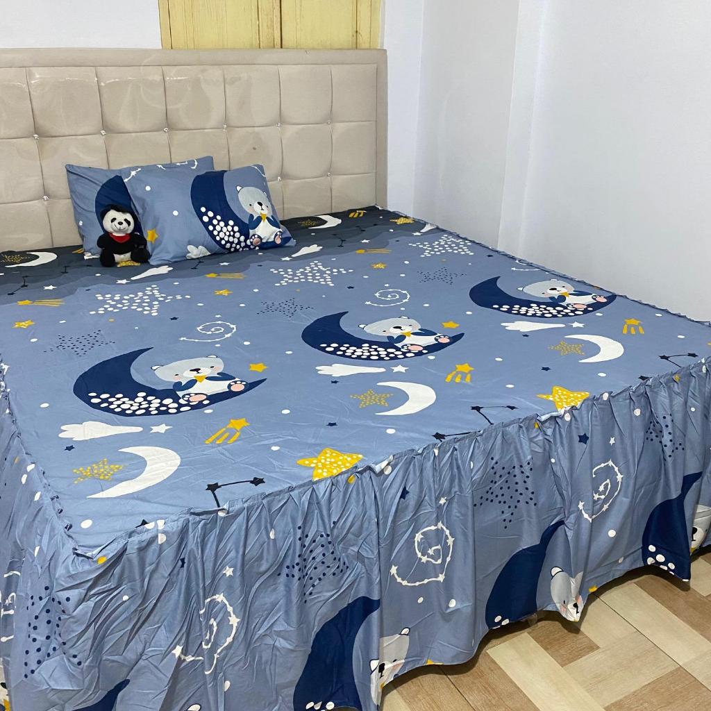 Sprei Rumbai Karakter Bunga Ukuran 180x200 160x200 120x200 Free 2 sarung bantal & 2 sarung guling