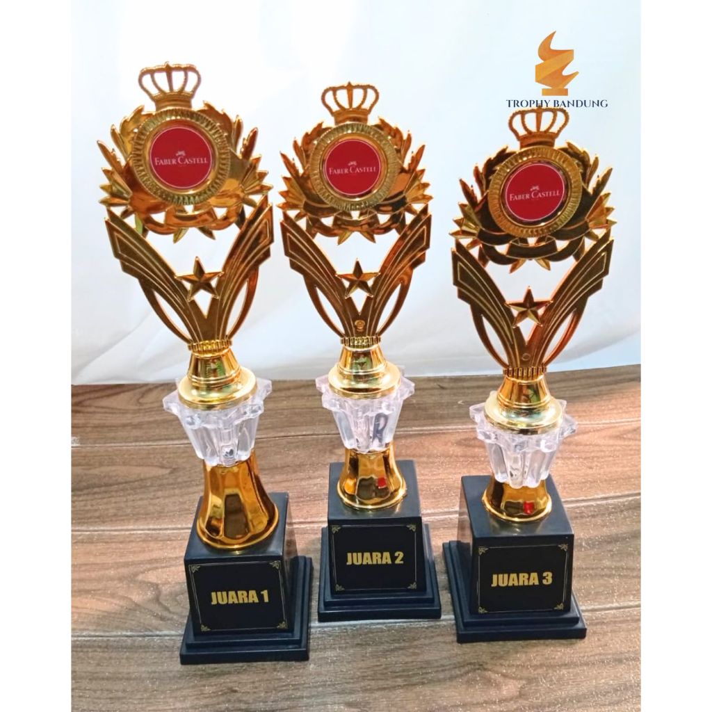 PIALA KACA MURAH SATU SET | PIALA KEJUARAAN UKURAN SEDANG CANTIK | PIALA LOMBA MATEMATIKA
