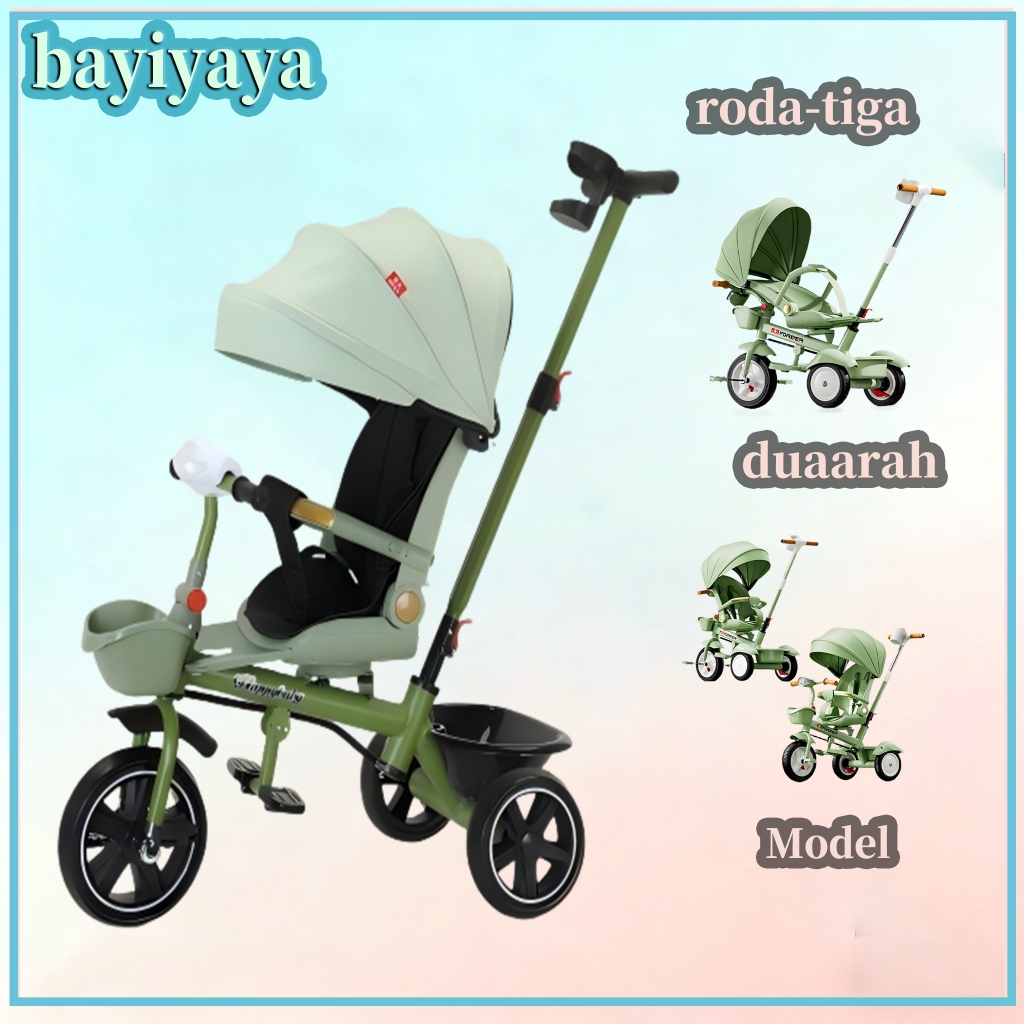 Kids Sepeda Roda Tiga Lipat Multifungsi Sepeda Anak Laki Laki Tricycle Exotic