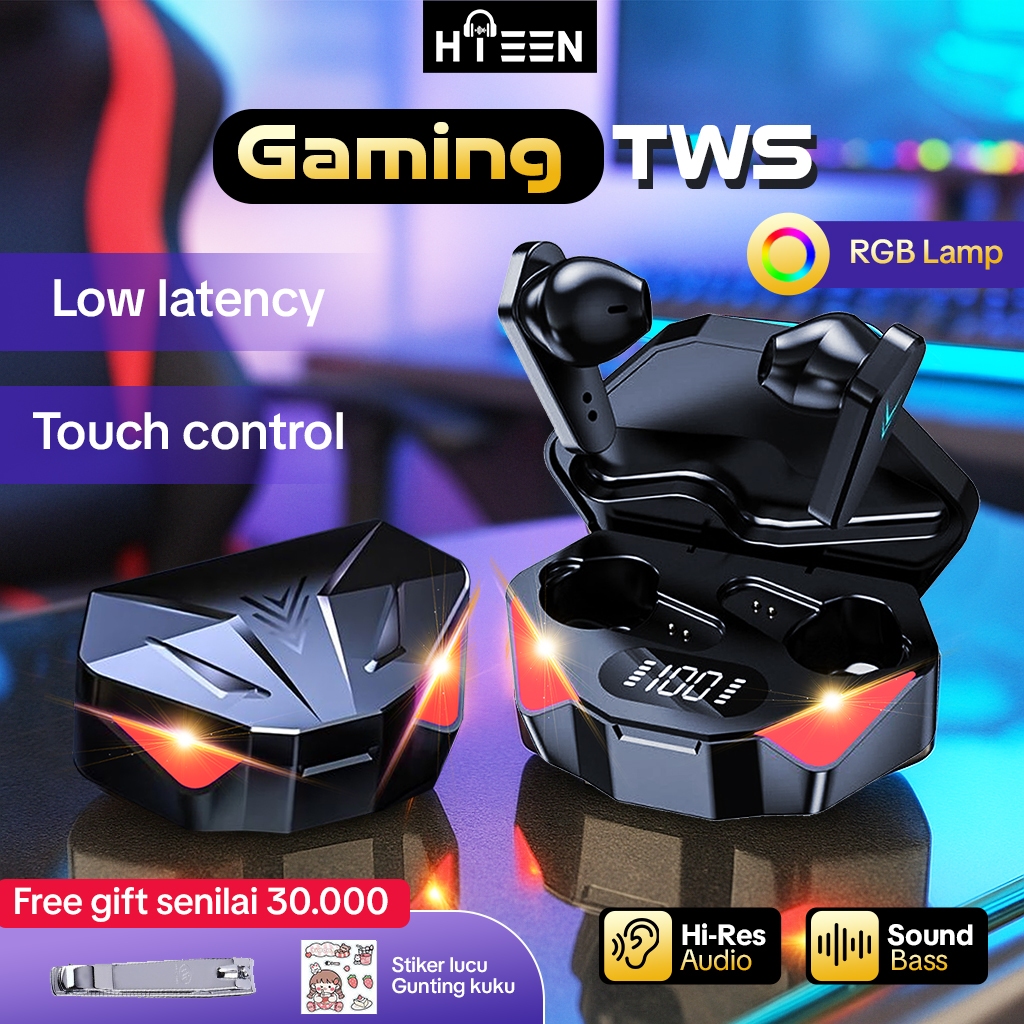 Hieen TWS Gaming Earbuds Wireless Headphone 5.3 Earphone Noise Cancelling Low Latency - T23B