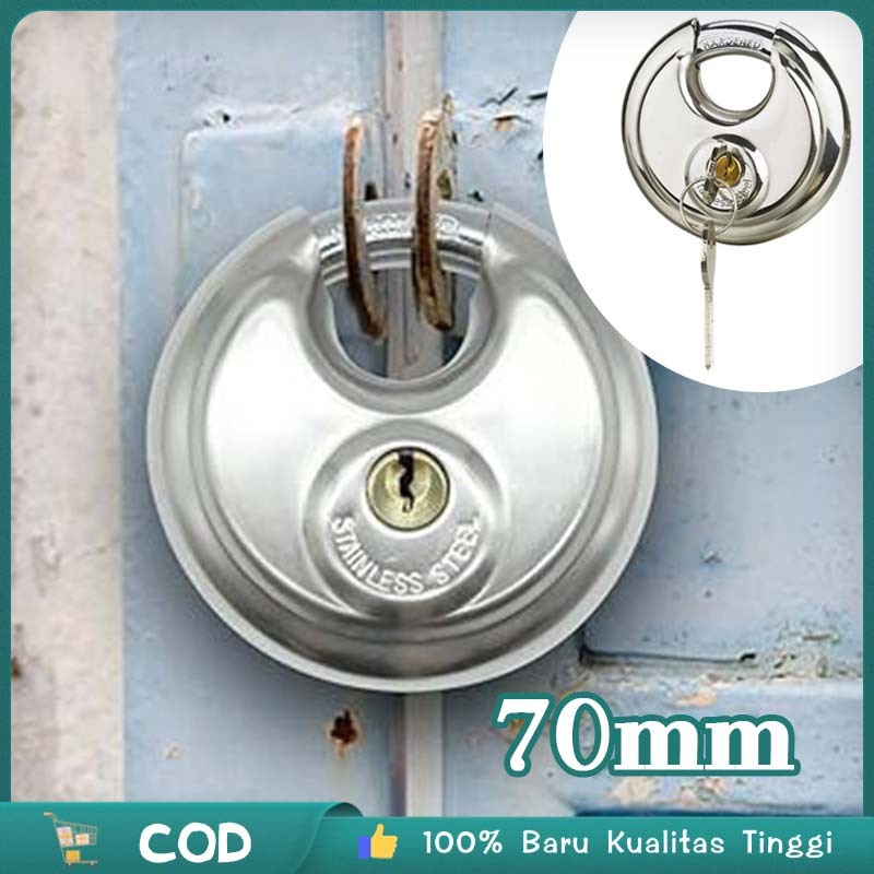 Gembok Besar 70 Mm Gembok Bulat Gembok Multiguna Kunci Unik Lihat Kunci Gembok
