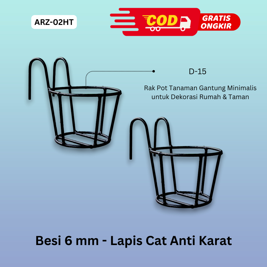 Rak Bunga Balkon Besi - Rak Pot Tanaman Gantung Minimalis untuk Dekorasi Rumah & Taman