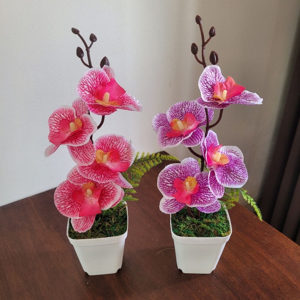 New Bunga Plastik Anggrek Bulan Mini Artificial