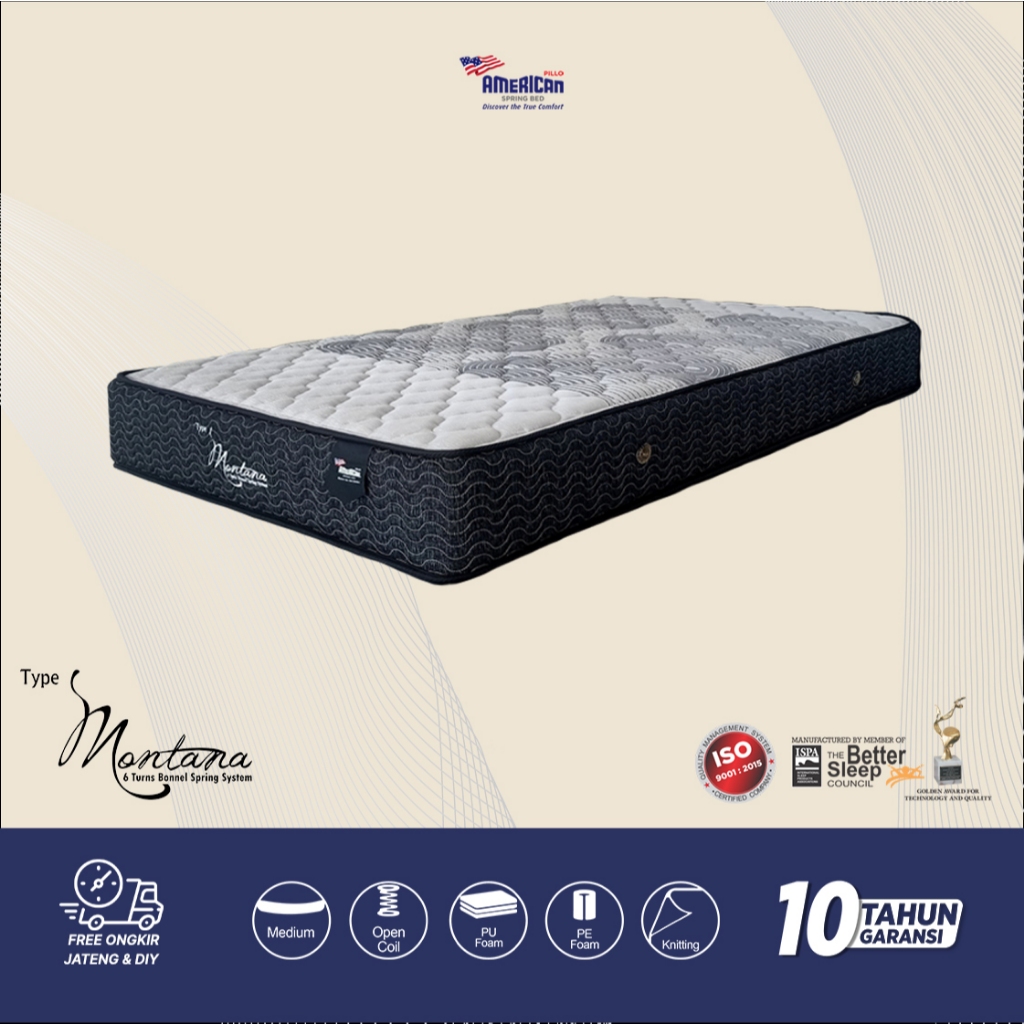 Springbed American Pillo Springbed Type Montana (Kasur Saja) Garansi 10th