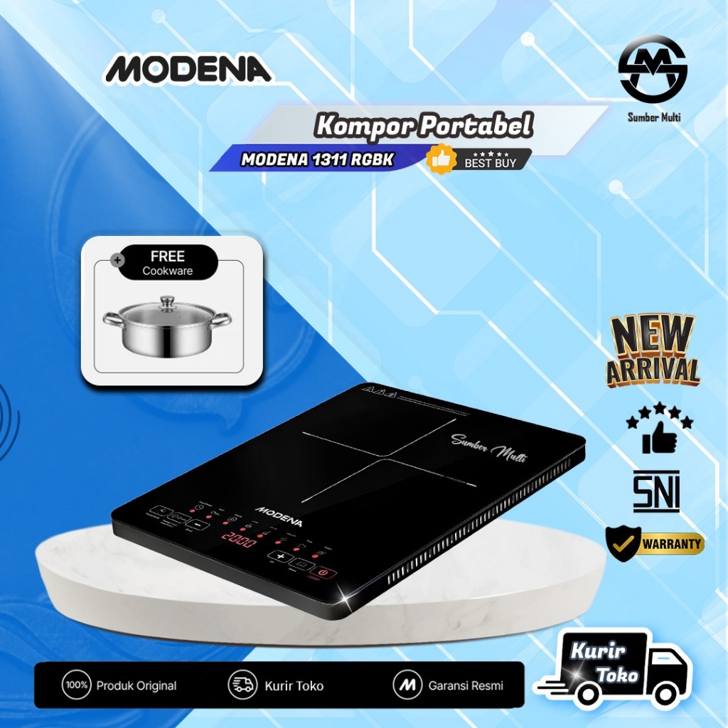 Kompor Tanam 2 Tungku Modena BH 0325 Tempered Crystal Kompor Gas Hob 2 Burners Modena LISCIO BH0325