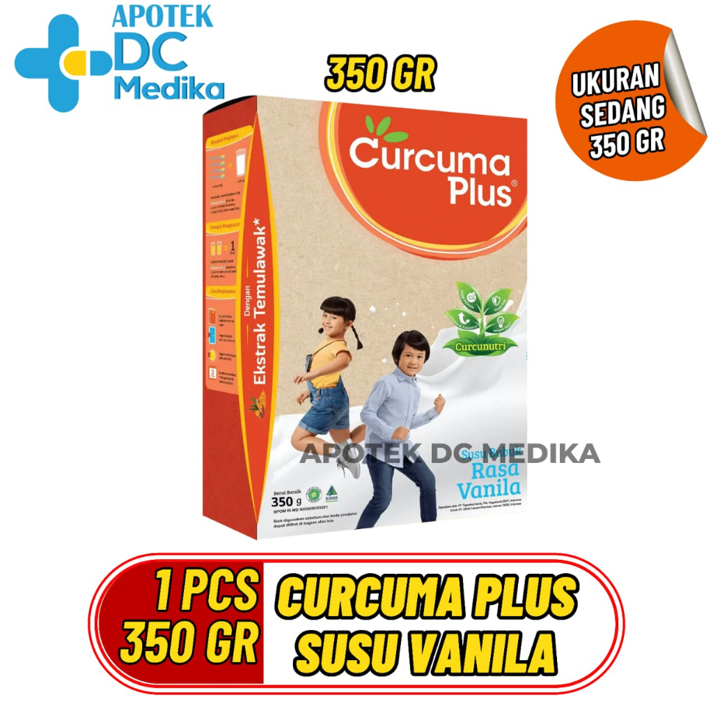 Curcuma Plus Susu Vanila 350g, Susu Temulawak, Curcuma Plus Milk, Vanila Milk Curcuma