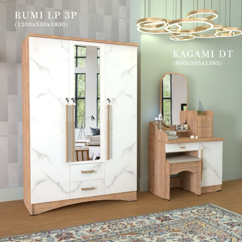 SET LEMARI +MEJA RIAS. ROMARO DACHI//set lemari pakaian p3 dan meja rias