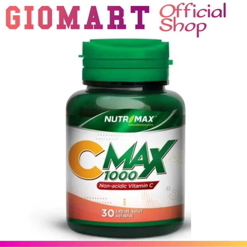 NUTRIMAX C Max 1000 mg Isi 30 Tablet - Vitamin C Non-Acidic Aman di Lambung - Suplemen Daya Tahan Tu