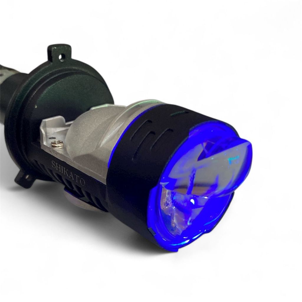 Lampu depan Biled H4 cahaya biled Blue lenseLampu utama H4 projector universal motor dan mobil