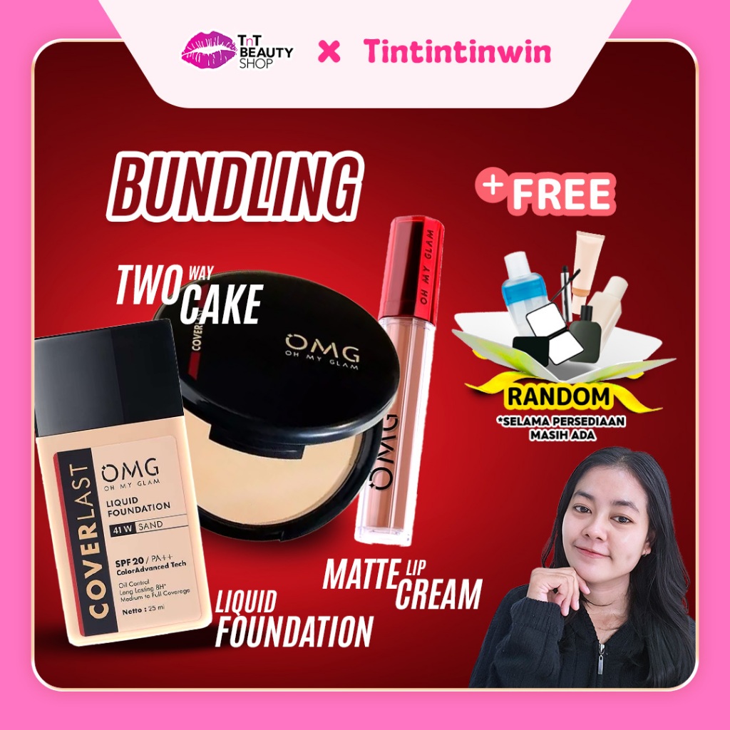 TINTINTINWIN - {BUNDLING} OMG Oh My Glam Coverlast Two Way Cake 12gr - OMG Coverlast Liquid Foundati