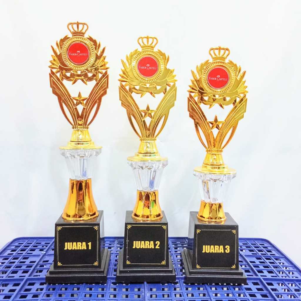 PIALA KACA MURAH SATU SET | PIALA KEJUARAAN UKURAN SEDANG CANTIK | PIALA LOMBA MATEMATIKA
