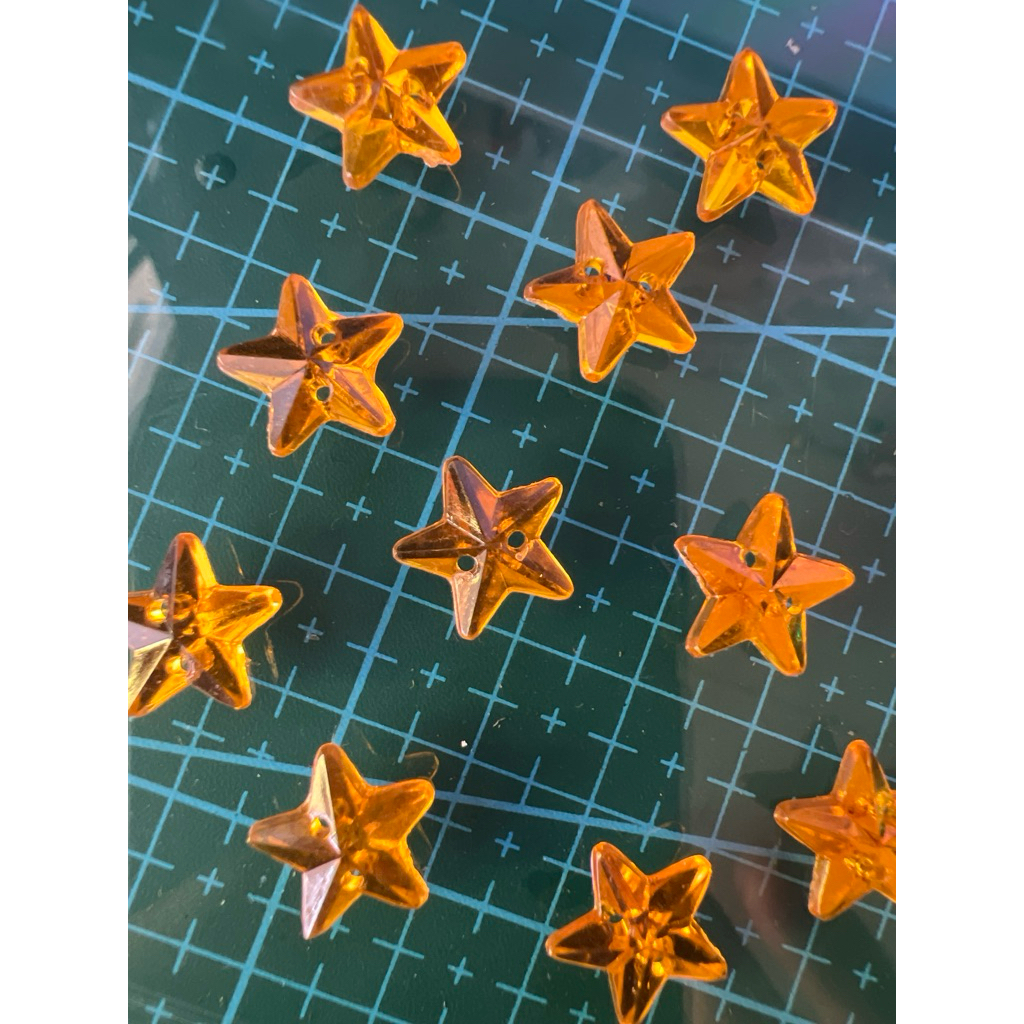 Kancing Bintang Emas akrilik bening aksesoris pin bintang emas