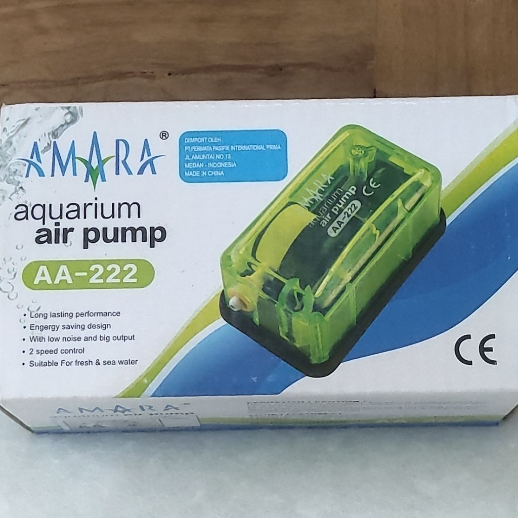Pompa Udara Akuarium AMARA AA-222 2 Speed Control - Hemat Listrik, Suara Senyap, Output Besar, Untuk