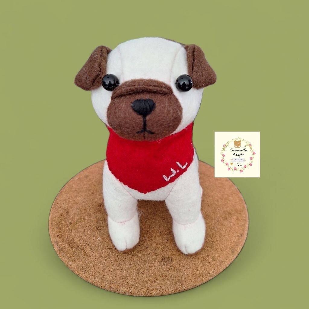 Bagcharm Boneka Anjing Pug besar lucu