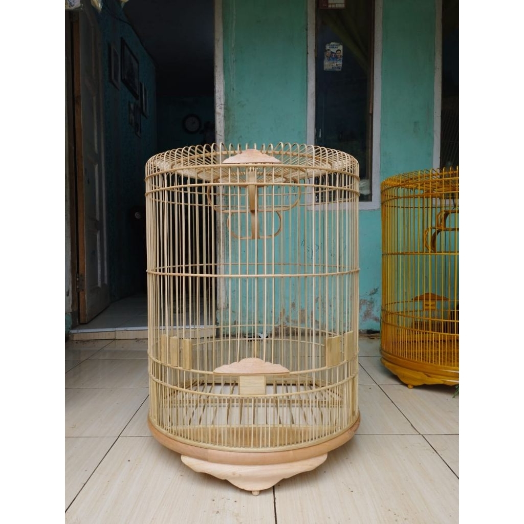 SANGKAR MURAI TEBOK KAYU MAHONI
