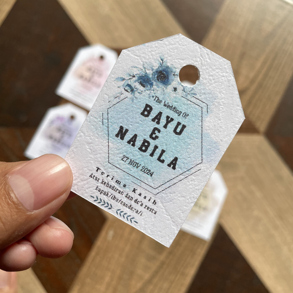 Hang Tag Souvenir - kartu ucapan - hang tag pernikahan - kartu ucapan pernikahan - label pernikahan