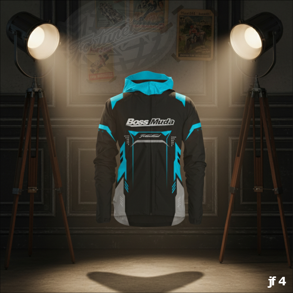 Jaket Racing Custom Parasut Gaya Racing, Bisa Tambah Nama & Nomor Start