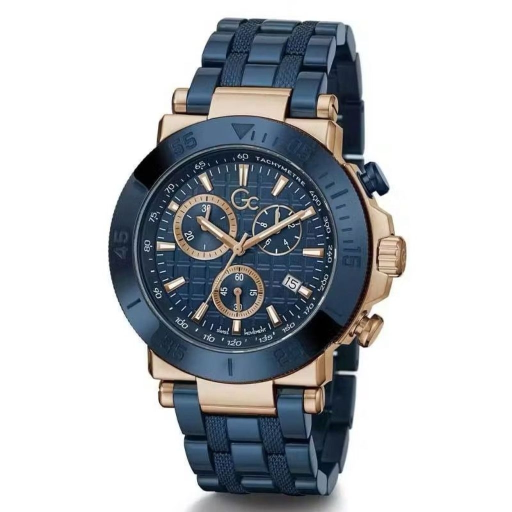 Jam tangan Guess Gc biru Pria elegan dinamis